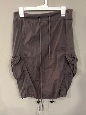 XCVI Ribbed-Waist Drawstring Skirt in Taupe